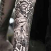 Small New York on Forearm Tattoo Idea