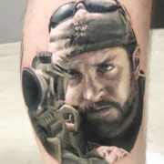 Sniper tattoo shaded 