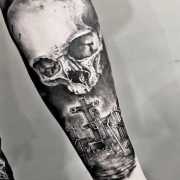 graveyard tattoo by zombiebe10u on DeviantArt