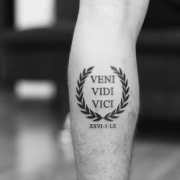 VENI VIDI VICI TATTOO DESIGN  Tattoos, Tattoo script, Leo tattoos