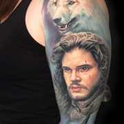 Jon Snow And Ghost Tattoo By Evan Olin Post 21473