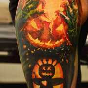 pumpkins evil blackandgrey tattoo TheMightyHorsemanTa  Flickr