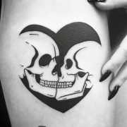 day of dead woman skull kiss castle tattoo