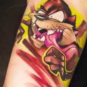 REAL TIME TATTOO  Tasmanian Devil Tattoo Taz  YouTube